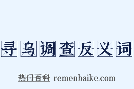 寻乌调查反义词是什么意思的图片